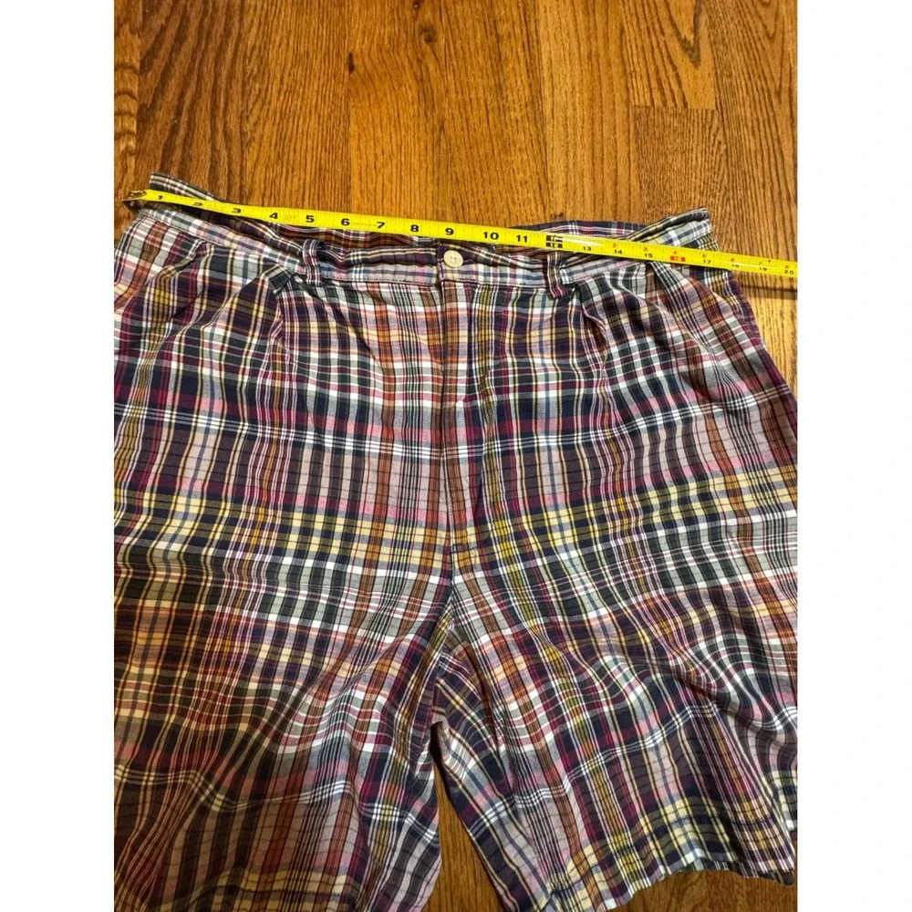 Polo Ralph Lauren Tyler Shorts Mens 36 Plaid Pleated 100%‎ Cotton Multi-Color